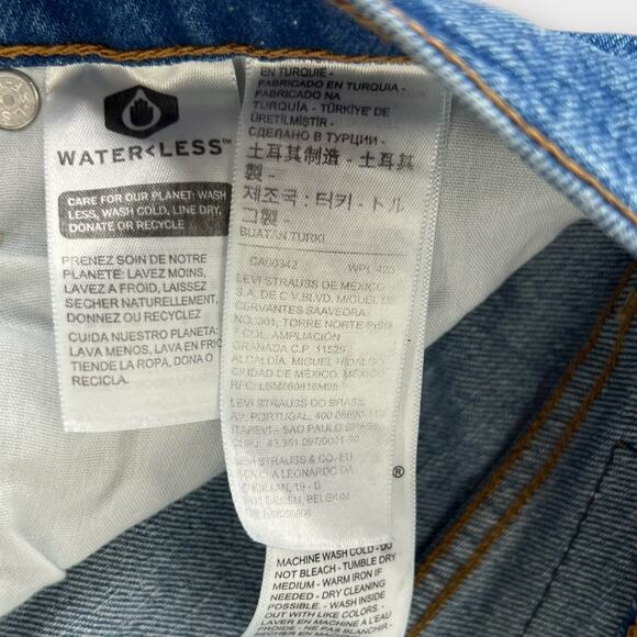 Levi's Premium Denim Ribcage Crop Bootcut Medium Wash Jazz Icon Size 34 NEW - Picture 8 of 12